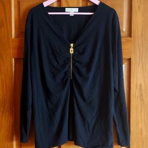 Michael Kors 3X black long sleeve Top